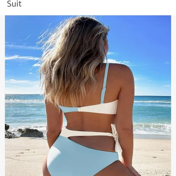 TASHEHE Women's  Bikini Set Sexy Cut Out Two Piece Swimsuit Bathing Suit - Picture 6 of 6